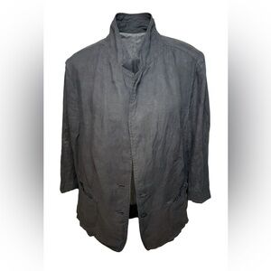 OLSEN Germany 100% Linen Lightweight Blazer Jacket Charcoal Grey - Size 18/XL
